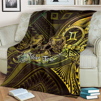 Personalised Polynesia Zodiac Gemini Blanket Galaxy Polynesian Pattern Chest Tattoo Style LT14 - Polynesian Pride