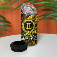 Personalised Polynesia Zodiac Gemini 4 in 1 Can Cooler Tumbler Galaxy Polynesian Pattern Chest Tattoo Style LT14 - Polynesian Pride