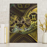 Personalised Polynesia Zodiac Gemini Canvas Wall Art Galaxy Polynesian Pattern Chest Tattoo Style LT14 Without Frame Yellow - Polynesian Pride