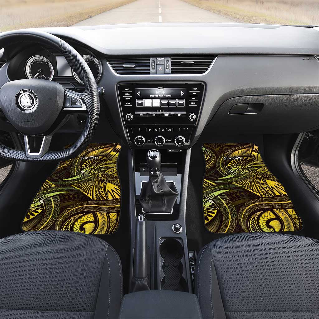 Personalised Polynesia Zodiac Gemini Car Mats Galaxy Polynesian Pattern Chest Tattoo Style LT14 Set 2pcs - Front Yellow - Polynesian Pride