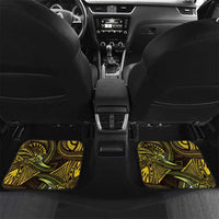 Personalised Polynesia Zodiac Gemini Car Mats Galaxy Polynesian Pattern Chest Tattoo Style LT14 Set 2pcs - Back Yellow - Polynesian Pride