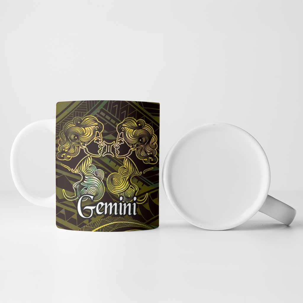 Personalised Polynesia Zodiac Gemini Ceramic Mug Galaxy Polynesian Pattern Chest Tattoo Style LT14 - Polynesian Pride