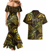 Personalised Polynesia Zodiac Gemini Couples Matching Mermaid Dress and Hawaiian Shirt Galaxy Polynesian Pattern Chest Tattoo Style LT14 - Polynesian Pride