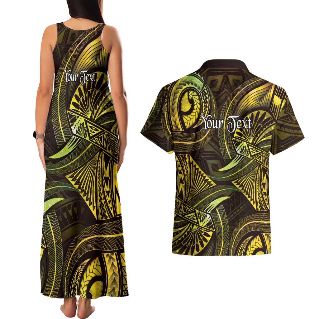 Personalised Polynesia Zodiac Gemini Couples Matching Tank Maxi Dress and Hawaiian Shirt Galaxy Polynesian Pattern Chest Tattoo Style LT14 - Polynesian Pride