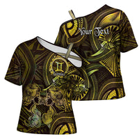 Personalised Polynesia Zodiac Gemini Cross Shoulder Shirt Galaxy Polynesian Pattern Chest Tattoo Style