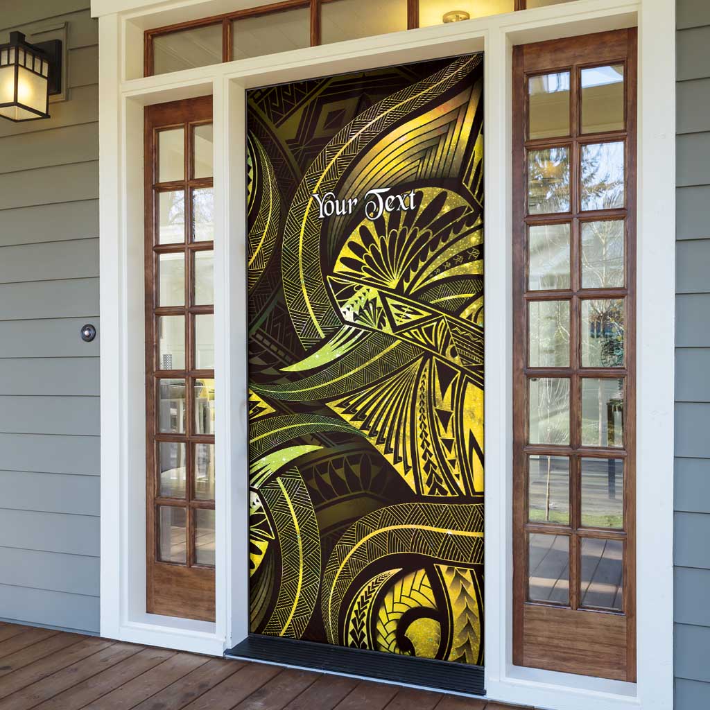 Personalised Polynesia Zodiac Gemini Door Cover Galaxy Polynesian Pattern Chest Tattoo Style LT14 - Polynesian Pride