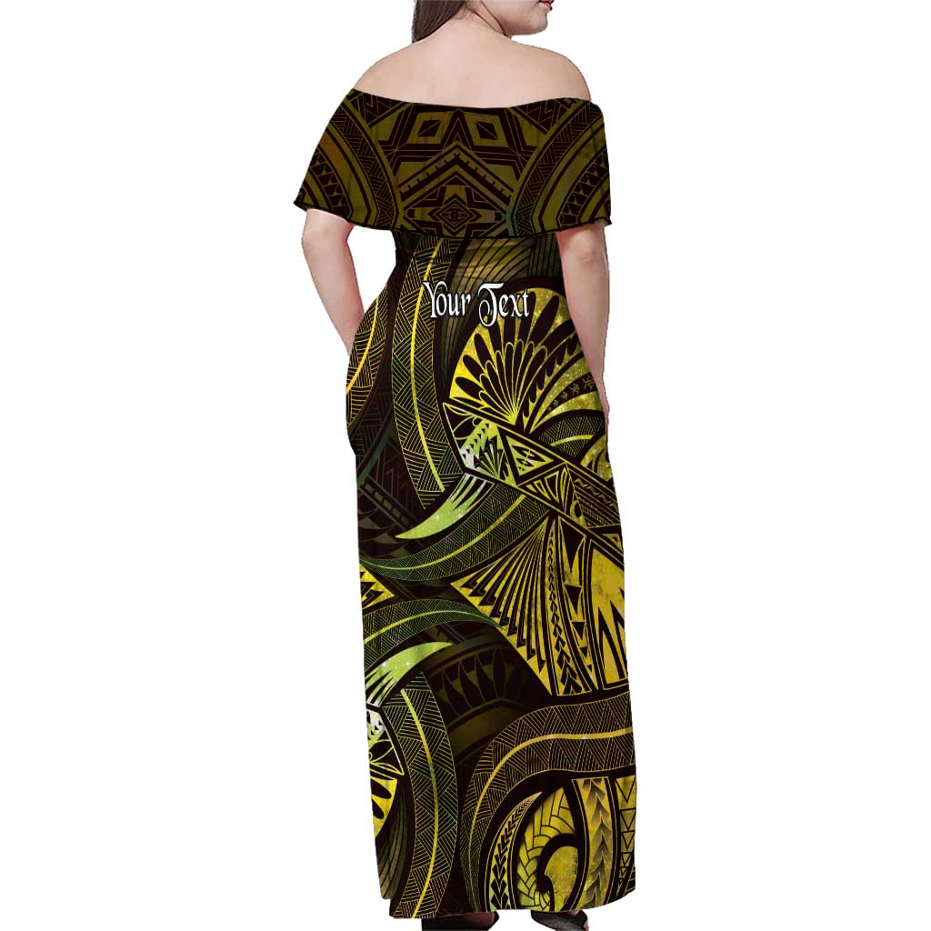 Personalised Polynesia Zodiac Gemini Family Matching Off Shoulder Maxi Dress and Hawaiian Shirt Galaxy Polynesian Pattern Chest Tattoo Style LT14 - Polynesian Pride