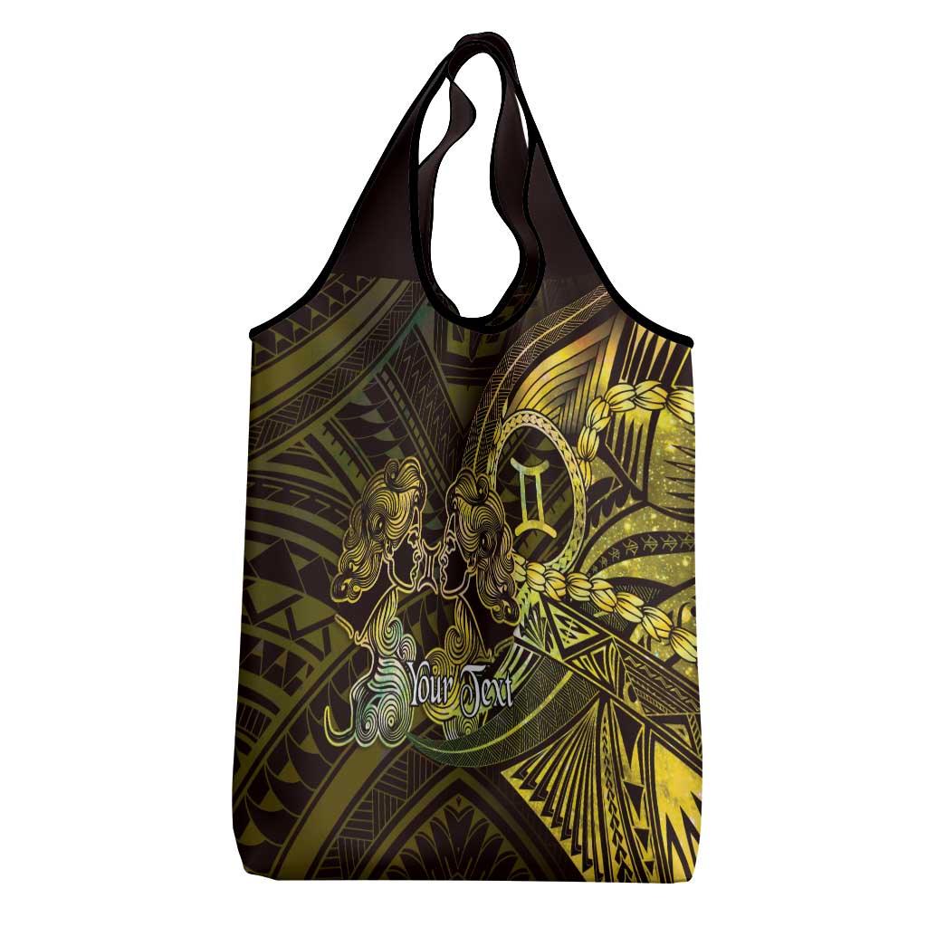 Personalised Polynesia Zodiac Gemini Grocery Bag Galaxy Polynesian Pattern Chest Tattoo Style LT14 - Polynesian Pride