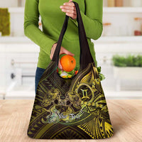 Personalised Polynesia Zodiac Gemini Grocery Bag Galaxy Polynesian Pattern Chest Tattoo Style LT14 - Polynesian Pride