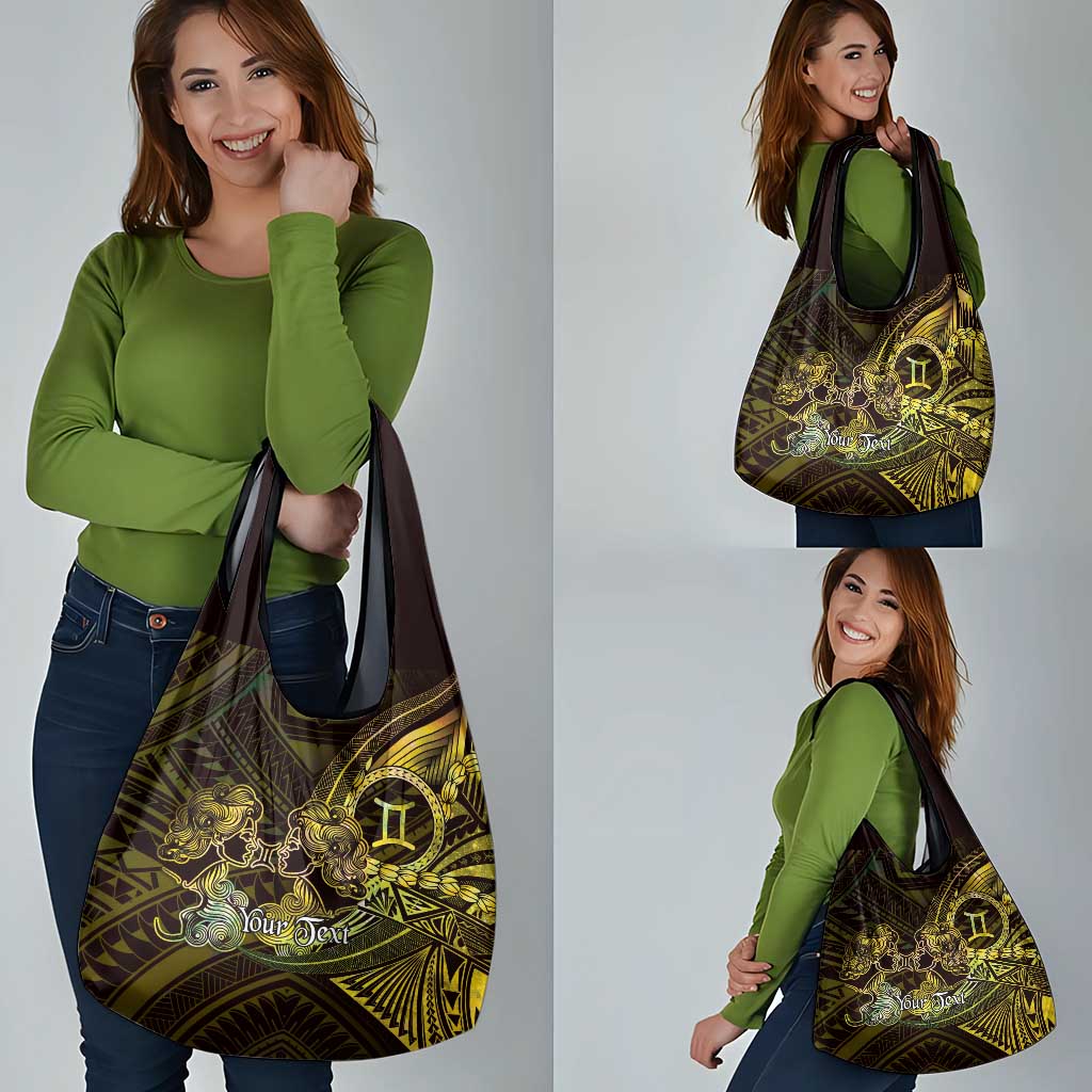 Personalised Polynesia Zodiac Gemini Grocery Bag Galaxy Polynesian Pattern Chest Tattoo Style LT14 - Polynesian Pride