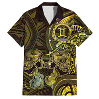 Personalised Polynesia Zodiac Gemini Hawaiian Shirt Galaxy Polynesian Pattern Chest Tattoo Style