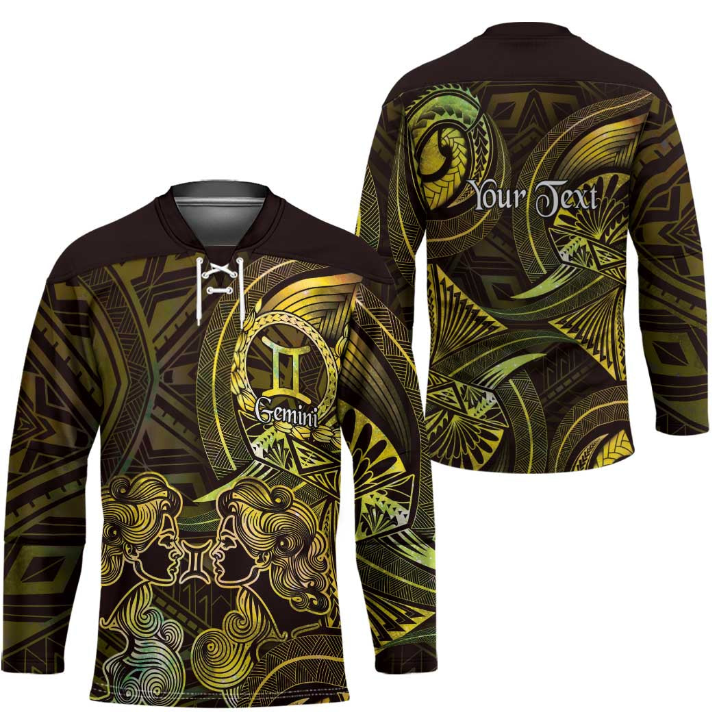Personalised Polynesia Zodiac Gemini Hockey Jersey Galaxy Polynesian Pattern Chest Tattoo Style LT14 - Polynesian Pride