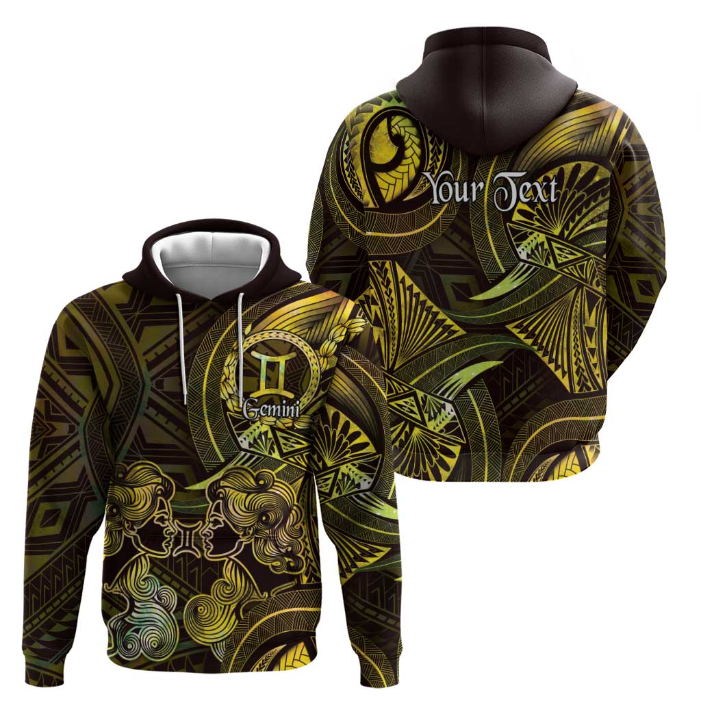 Personalised Polynesia Zodiac Gemini Hoodie Galaxy Polynesian Pattern Chest Tattoo Style LT14 - Polynesian Pride