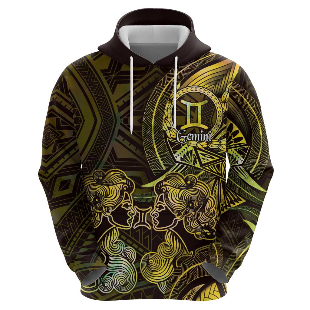 Personalised Polynesia Zodiac Gemini Hoodie Galaxy Polynesian Pattern Chest Tattoo Style LT14 - Polynesian Pride