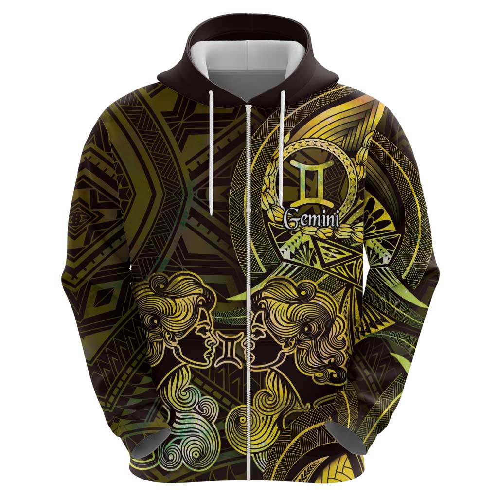 Personalised Polynesia Zodiac Gemini Hoodie Galaxy Polynesian Pattern Chest Tattoo Style LT14 - Polynesian Pride