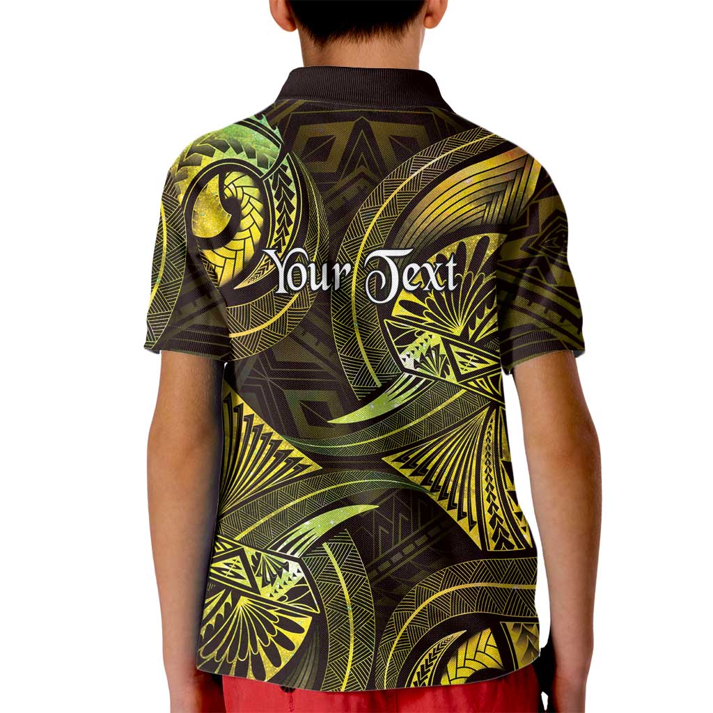 Personalised Polynesia Zodiac Gemini Kid Polo Shirt Galaxy Polynesian Pattern Chest Tattoo Style LT14 - Polynesian Pride