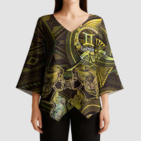 Personalised Polynesia Zodiac Gemini Kimono Sleeve Blouse Galaxy Polynesian Pattern Chest Tattoo Style LT14 - Polynesian Pride