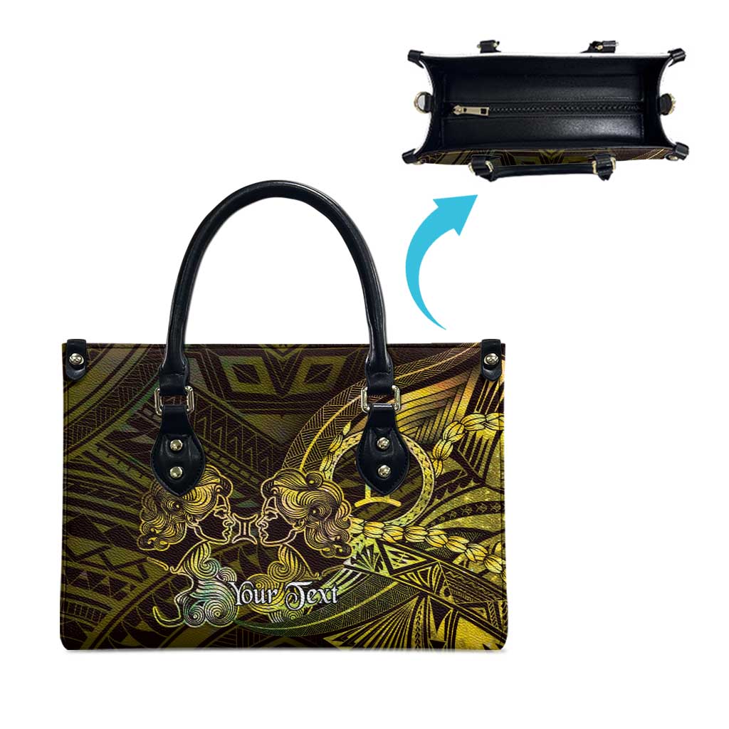 Personalised Polynesia Zodiac Gemini Leather Bag Galaxy Polynesian Pattern Chest Tattoo Style LT14 - Polynesian Pride