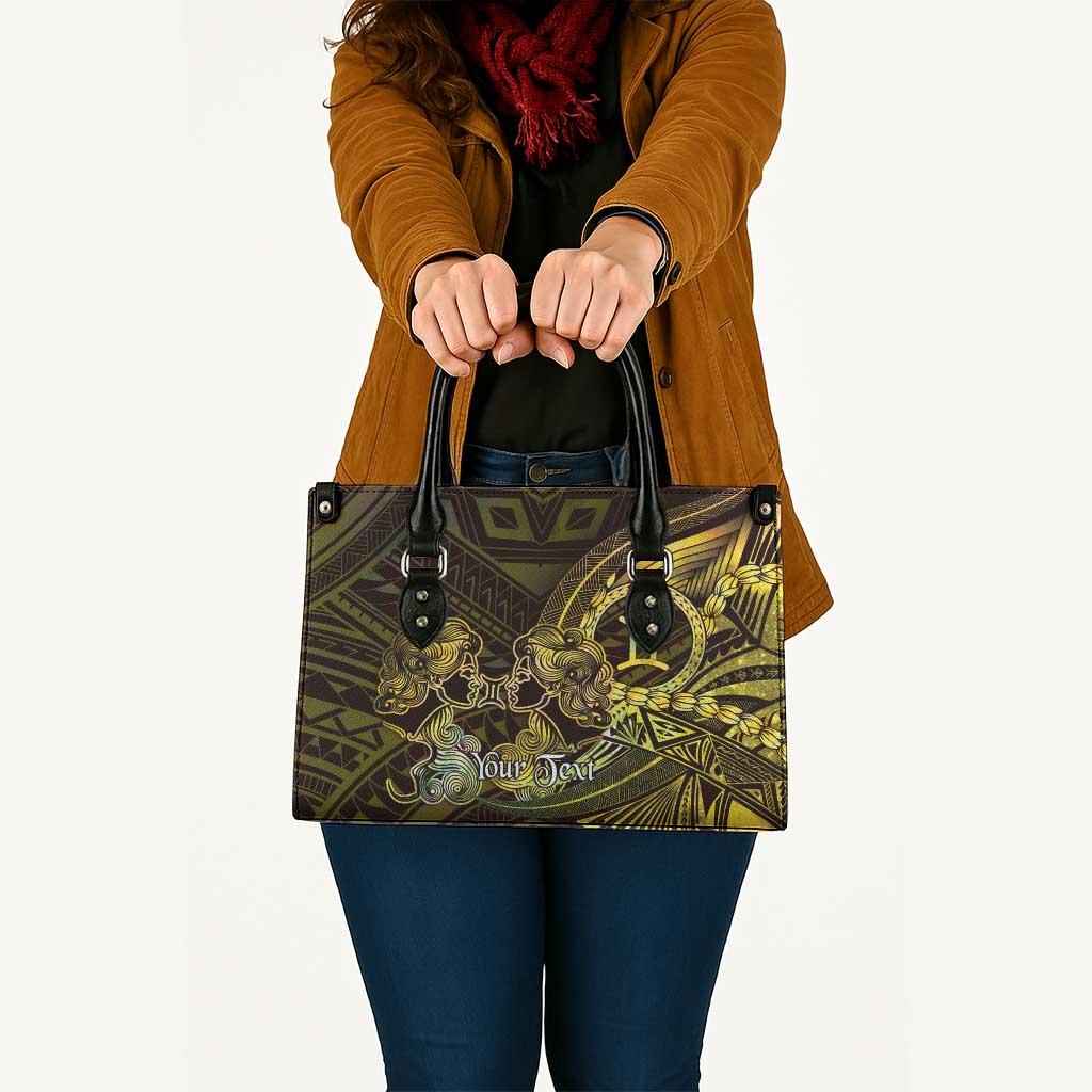Personalised Polynesia Zodiac Gemini Leather Bag Galaxy Polynesian Pattern Chest Tattoo Style LT14 - Polynesian Pride