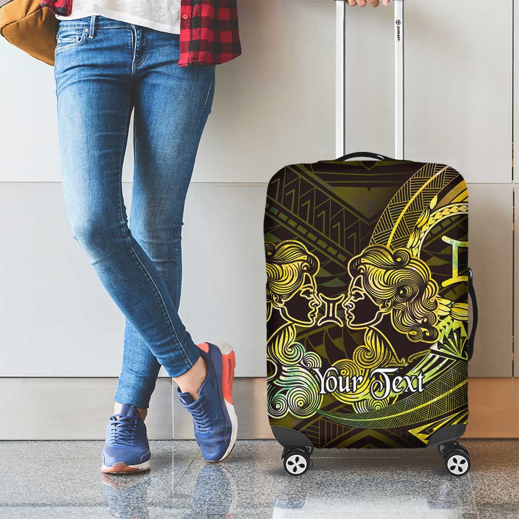 Personalised Polynesia Zodiac Gemini Luggage Cover Galaxy Polynesian Pattern Chest Tattoo Style LT14 - Polynesian Pride