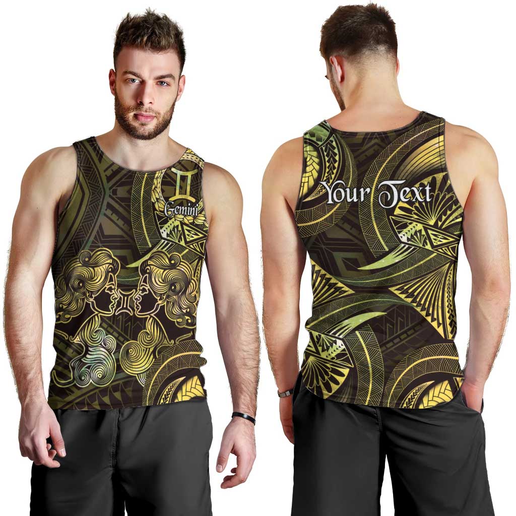 Personalised Polynesia Zodiac Gemini Men Tank Top Galaxy Polynesian Pattern Chest Tattoo Style LT14 - Polynesian Pride
