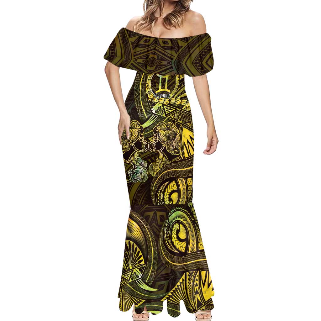 Personalised Polynesia Zodiac Gemini Mermaid Dress Galaxy Polynesian Pattern Chest Tattoo Style LT14 - Polynesian Pride