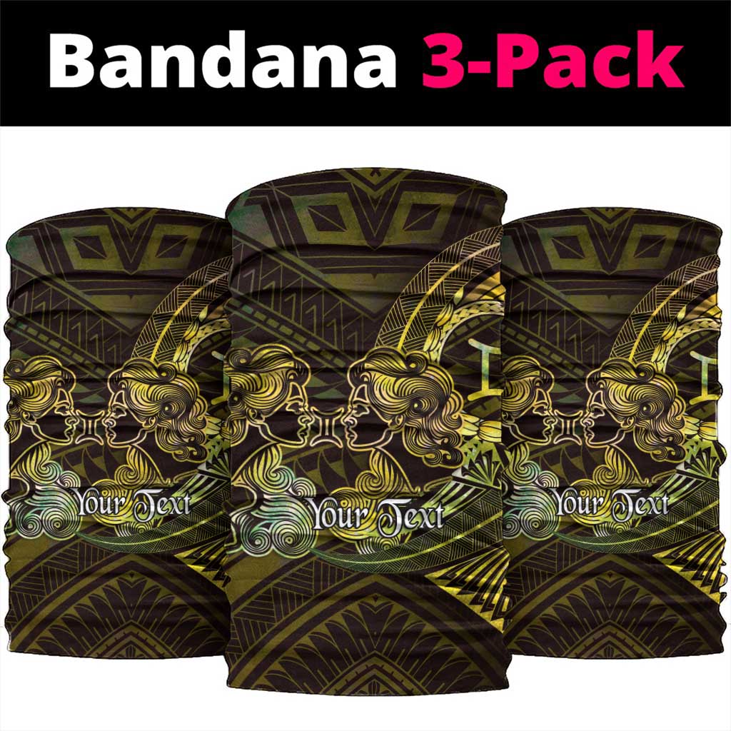 Personalised Polynesia Zodiac Gemini Neck Gaiter Galaxy Polynesian Pattern Chest Tattoo Style LT14 package One Size: 25*50cm Yellow - Polynesian Pride