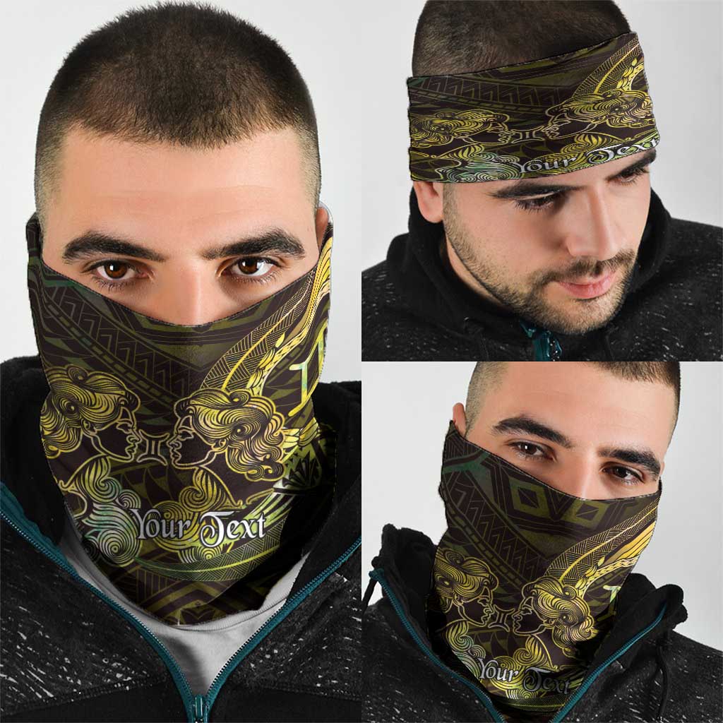 Personalised Polynesia Zodiac Gemini Neck Gaiter Galaxy Polynesian Pattern Chest Tattoo Style LT14 - Polynesian Pride