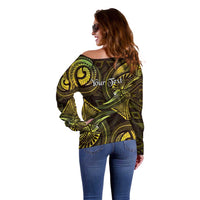 Personalised Polynesia Zodiac Gemini Off Shoulder Sweater Galaxy Polynesian Pattern Chest Tattoo Style