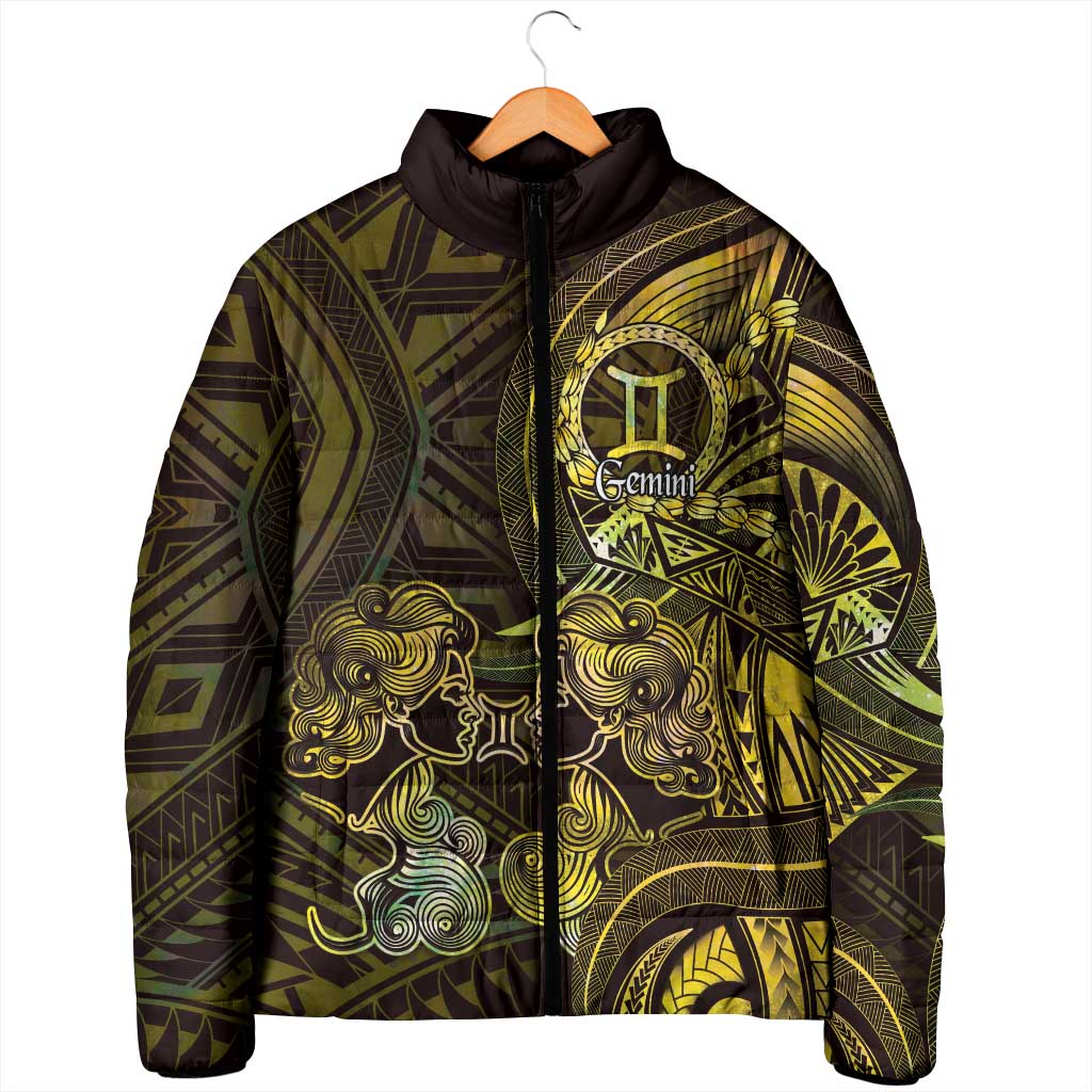Personalised Polynesia Zodiac Gemini Padded Jacket Galaxy Polynesian Pattern Chest Tattoo Style LT14 - Polynesian Pride