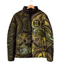 Personalised Polynesia Zodiac Gemini Padded Jacket Galaxy Polynesian Pattern Chest Tattoo Style LT14 - Polynesian Pride