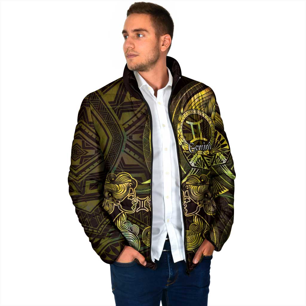 Personalised Polynesia Zodiac Gemini Padded Jacket Galaxy Polynesian Pattern Chest Tattoo Style LT14 - Polynesian Pride