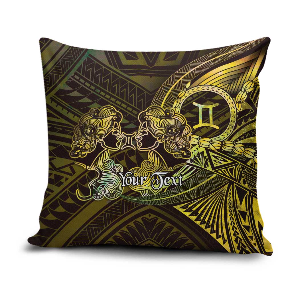 Personalised Polynesia Zodiac Gemini Pillow Cover Galaxy Polynesian Pattern Chest Tattoo Style LT14 Yellow - Polynesian Pride