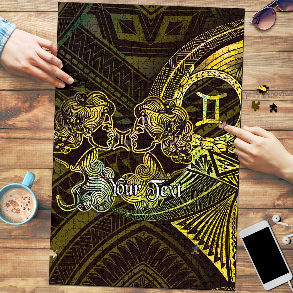 Personalised Polynesia Zodiac Gemini Puzzle Galaxy Polynesian Pattern Chest Tattoo Style LT14 Yellow - Polynesian Pride