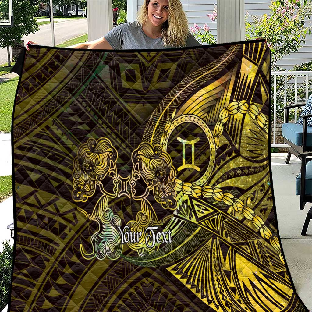 Personalised Polynesia Zodiac Gemini Quilt Galaxy Polynesian Pattern Chest Tattoo Style LT14 Yellow - Polynesian Pride