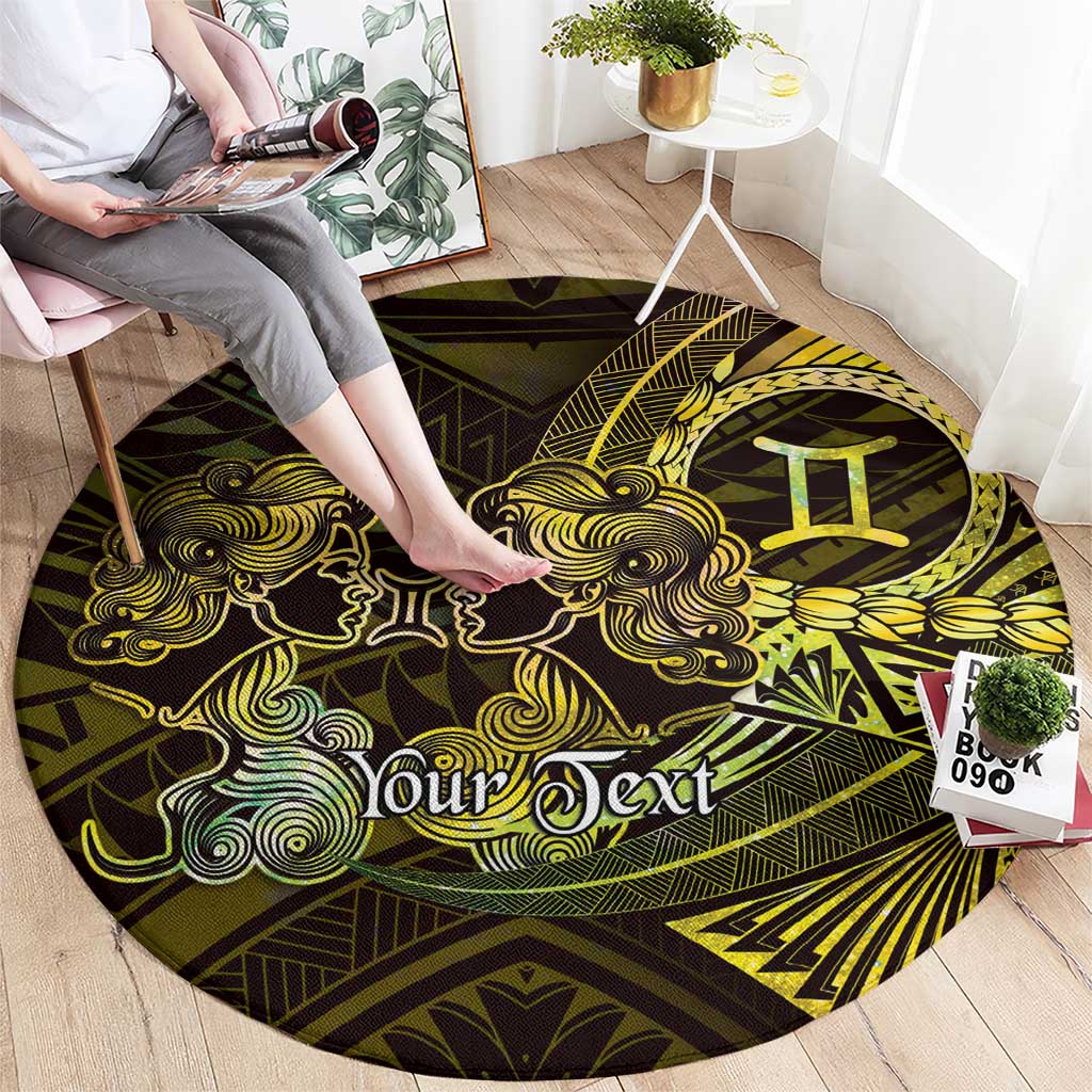 Personalised Polynesia Zodiac Gemini Round Carpet Galaxy Polynesian Pattern Chest Tattoo Style LT14 - Polynesian Pride