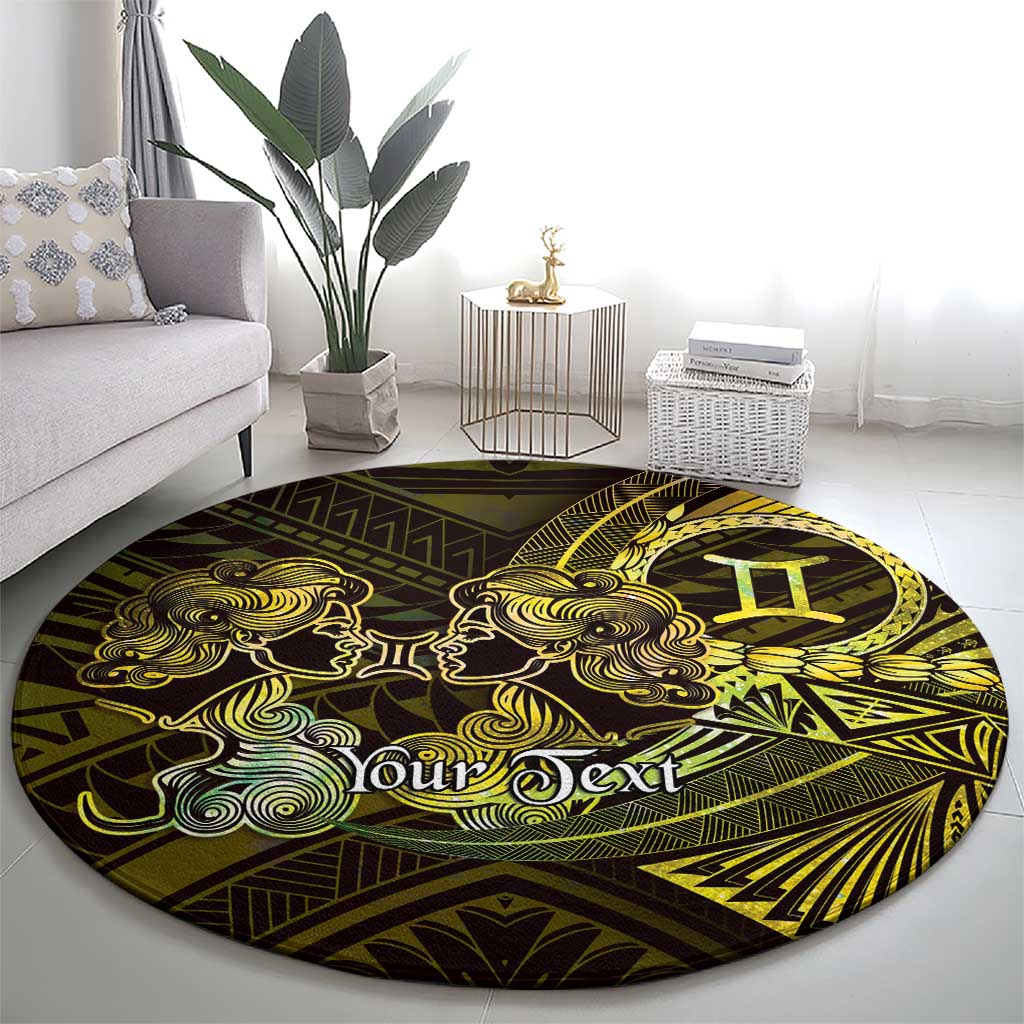 Personalised Polynesia Zodiac Gemini Round Carpet Galaxy Polynesian Pattern Chest Tattoo Style LT14 - Polynesian Pride