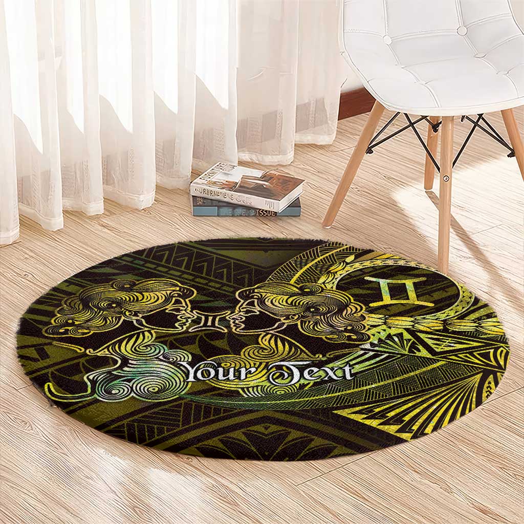 Personalised Polynesia Zodiac Gemini Round Carpet Galaxy Polynesian Pattern Chest Tattoo Style LT14 - Polynesian Pride