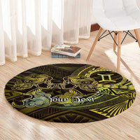 Personalised Polynesia Zodiac Gemini Round Carpet Galaxy Polynesian Pattern Chest Tattoo Style LT14 - Polynesian Pride