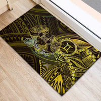 Personalised Polynesia Zodiac Gemini Rubber Doormat Galaxy Polynesian Pattern Chest Tattoo Style LT14 - Polynesian Pride