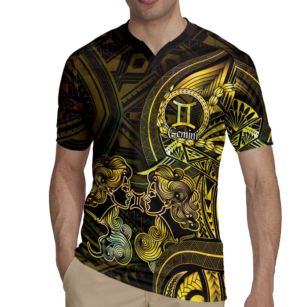Personalised Polynesia Zodiac Gemini Rugby Jersey Galaxy Polynesian Pattern Chest Tattoo Style