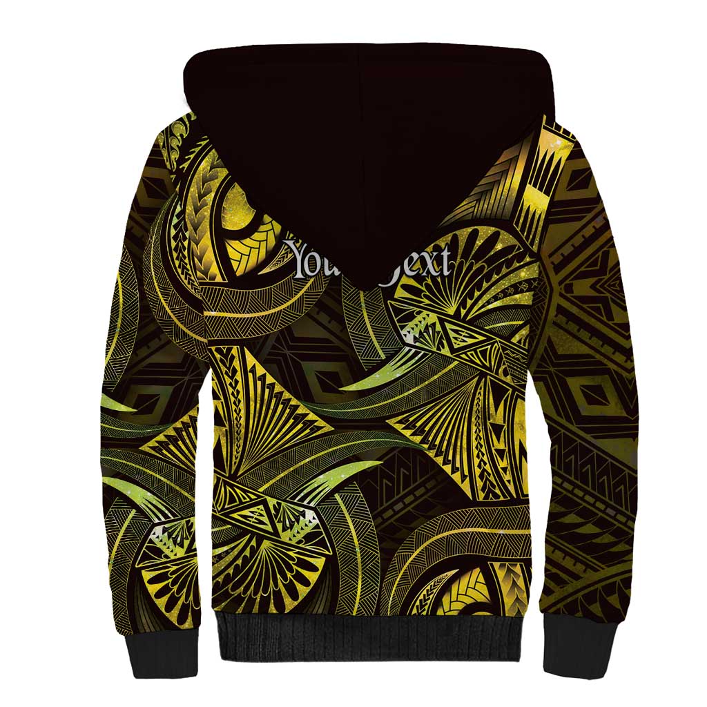 Personalised Polynesia Zodiac Gemini Sherpa Hoodie Galaxy Polynesian Pattern Chest Tattoo Style LT14 - Polynesian Pride