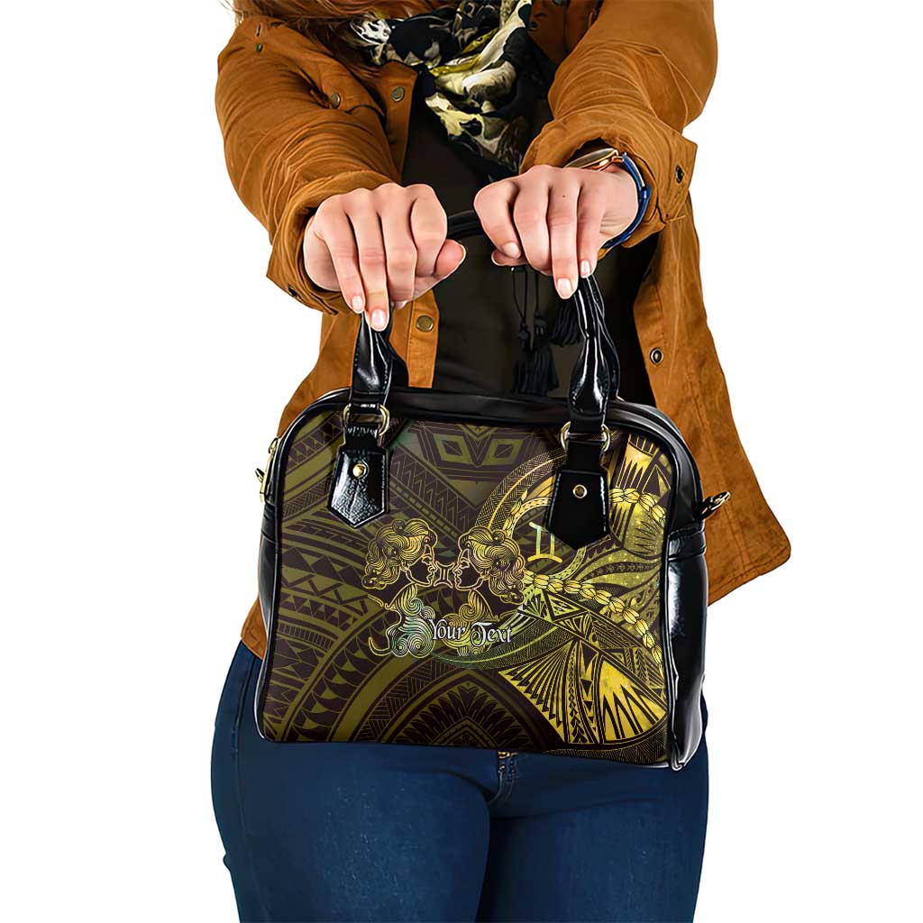Personalised Polynesia Zodiac Gemini Shoulder Handbag Galaxy Polynesian Pattern Chest Tattoo Style LT14 One Size Yellow - Polynesian Pride