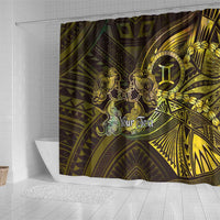 Personalised Polynesia Zodiac Gemini Shower Curtain Galaxy Polynesian Pattern Chest Tattoo Style LT14 - Polynesian Pride