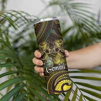 Personalised Polynesia Zodiac Gemini Skinny Tumbler Galaxy Polynesian Pattern Chest Tattoo Style LT14 - Polynesian Pride