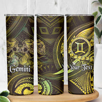 Personalised Polynesia Zodiac Gemini Skinny Tumbler Galaxy Polynesian Pattern Chest Tattoo Style LT14 - Polynesian Pride