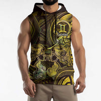 Personalised Polynesia Zodiac Gemini Sleeveless Hoodie Galaxy Polynesian Pattern Chest Tattoo Style LT14 - Polynesian Pride