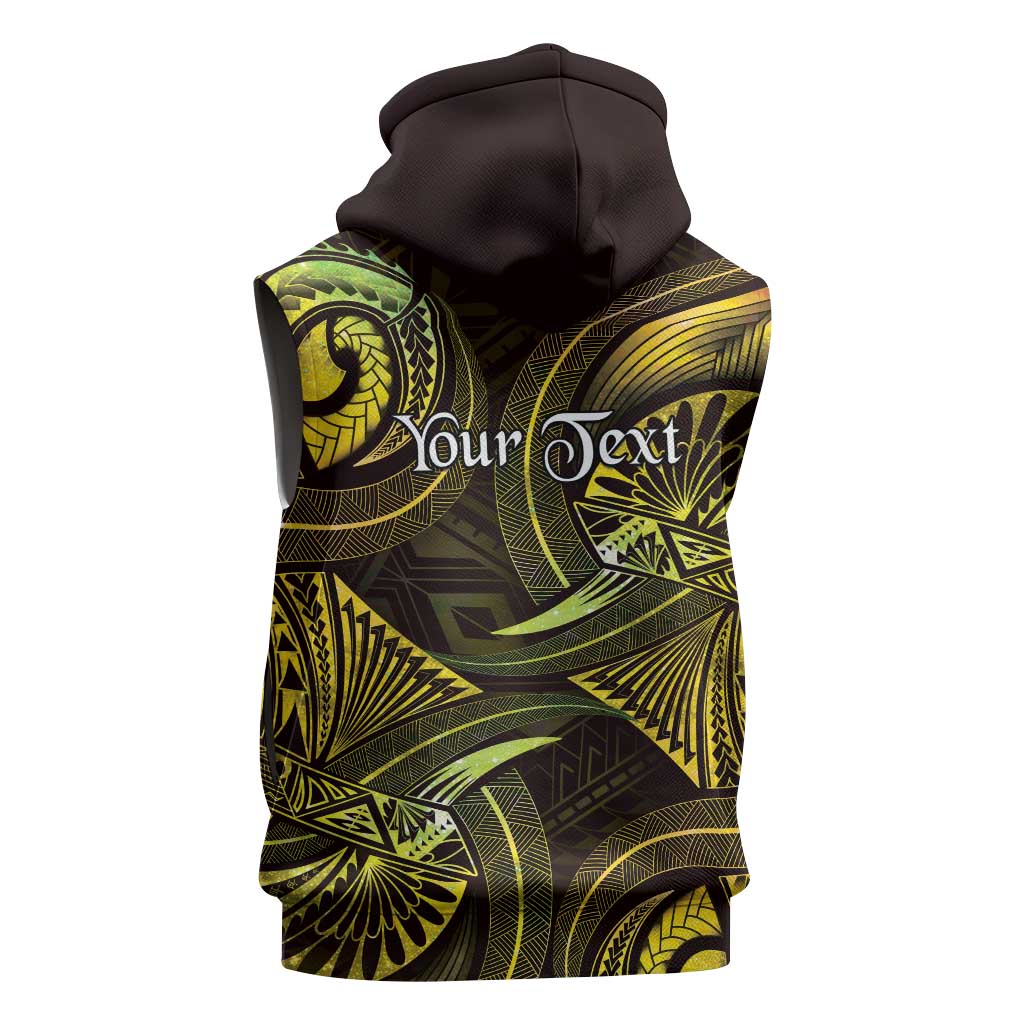 Personalised Polynesia Zodiac Gemini Sleeveless Zip Hoodie Galaxy Polynesian Pattern Chest Tattoo Style LT14 - Polynesian Pride