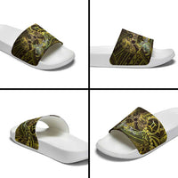 Personalised Polynesia Zodiac Gemini Slide Sandals Galaxy Polynesian Pattern Chest Tattoo Style LT14 - Polynesian Pride