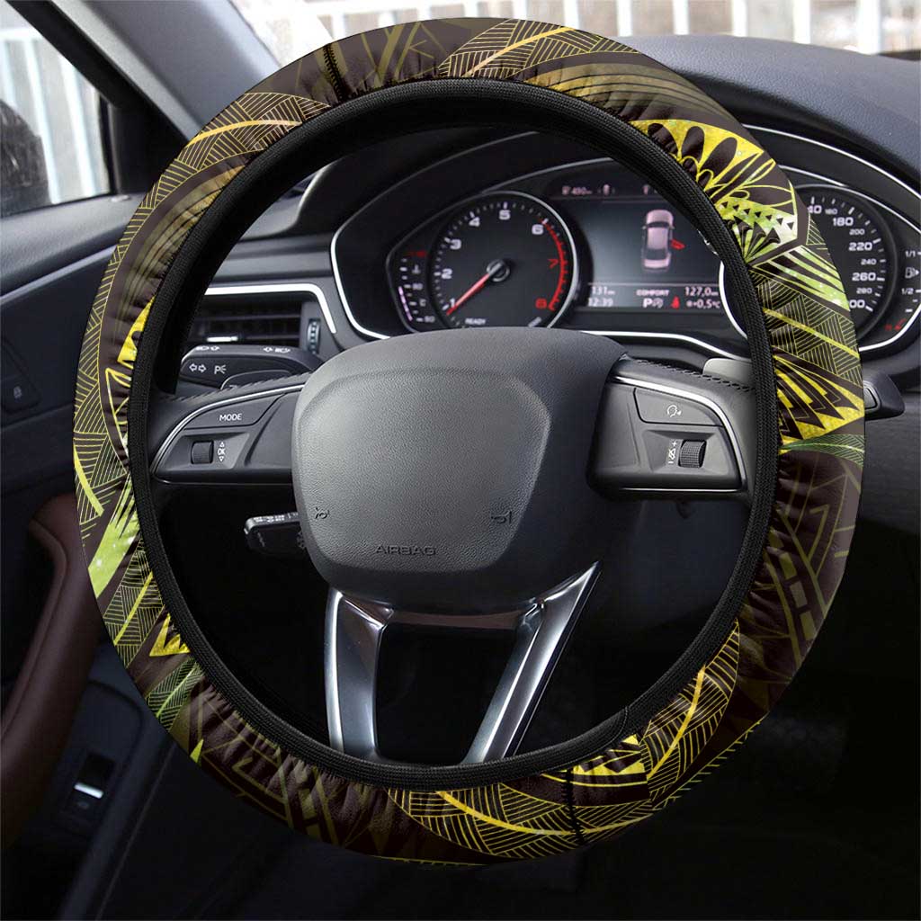 Polynesia Zodiac Gemini Steering Wheel Cover Galaxy Polynesian Pattern Chest Tattoo Style LT14 - Polynesian Pride